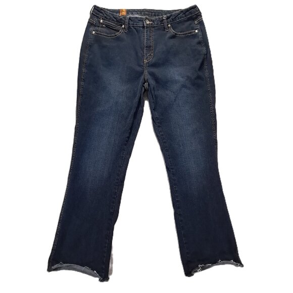 Wrangler Aura Jean Women 35x30, Tag 14 Tall Raw Hem Slimming Stretch Bootcut - Picture 1 of 14